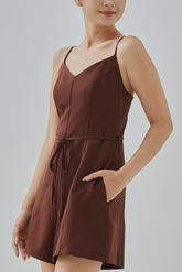 Elara Belted Flare Romper